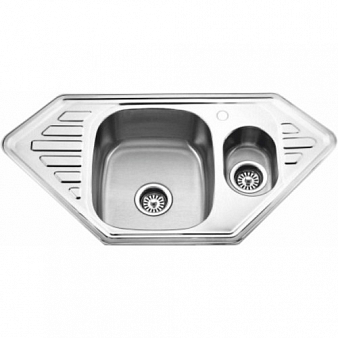 Мойка врезная 950*500мм, 0.8 мм, угловая, Б/В, MELANA нержавейка