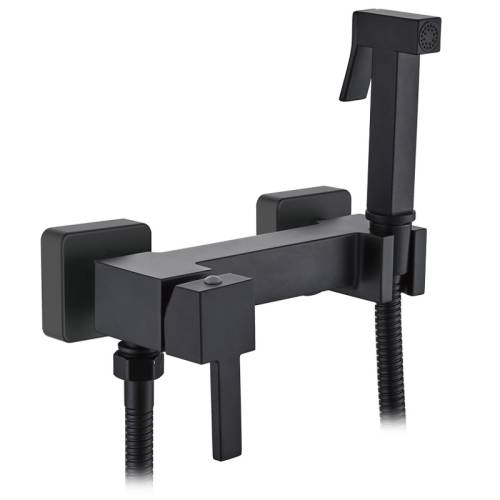 LEDEME L5398B-7 Смеситель биде картридж 25мм., с гигиеническим душем, цвет черный