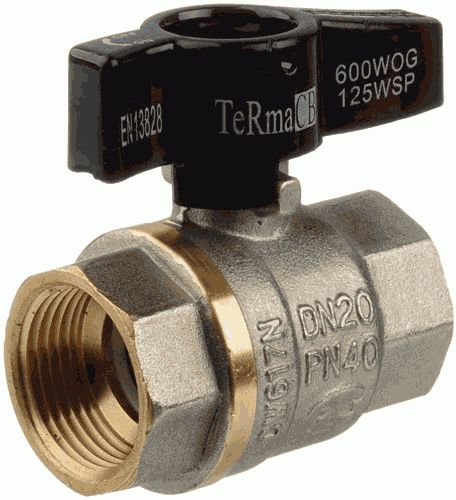 Кран шар. 1" г-г  бант, лат. ник. TERMA CB 30222
