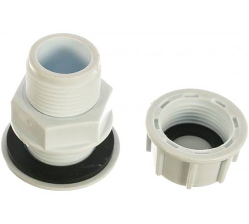 Штуцер (врезка) в бак (емкость) с заглушкой и прокладкой 3/4" (пластик), MP-У