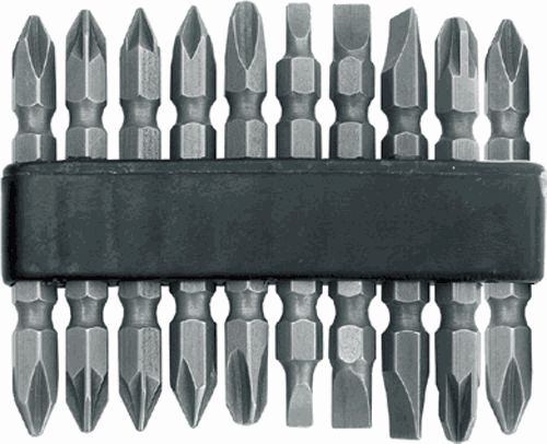 Набор бит 2-сторонних 10шт. CrV, 65мм (57650)