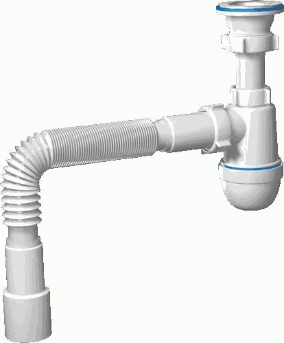 Сифон АНИ С0115  1.1/2"*40 с гибкой трубой 40*40/50