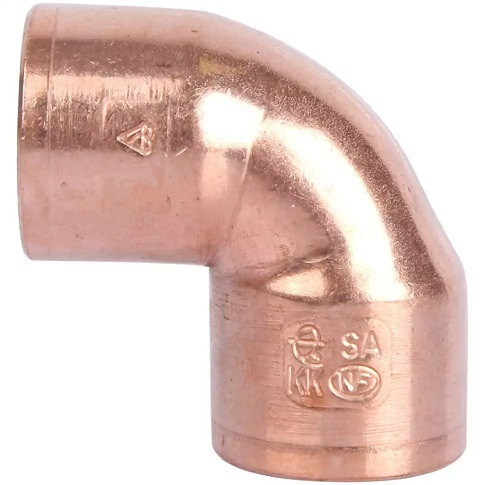 Медь.  Угол пайка 2-х раст. 54 мм 90 гр. Sanha (ЖЦ)