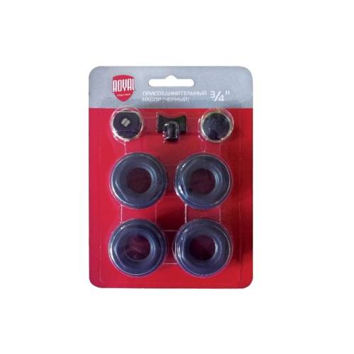 Набор для радиатора Royal Thermo 3/4'' black RT03.1-1