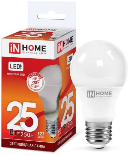 Лампа светод. LED-A65-VC 25Вт 230В E27 6500К 2250лм IN HOME 4690612024103