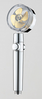 Лейка душевая TURBO, желтый, с фильтром, блистер "ARGO"