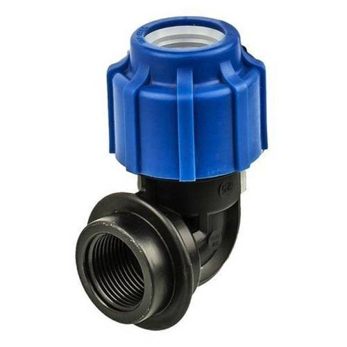 Угольник (отвод) компресс.PN16 д/ПЭ-ВР   20-3/4" ПНД