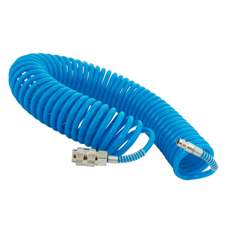Шланг спиральный синий ARMA с быстросъемными соед. профи 10 бар 5*8*15м