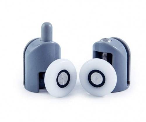 Ролики DC1004 Ø 25 мм на 2 двери: 4 верхние (одинарные) + 4 нижние (одинарные, с кнопкой) 8шт.