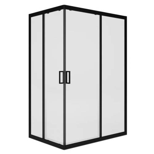 Душевой уголок Square 120х80х175 стекло прозр. 4мм, черн. профиль MELODIA