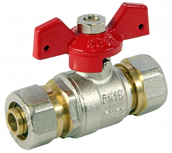 -- Кран шар. цанговый под МП трубу 16 х 16 ц/ц, бабочка, Best, CK, 