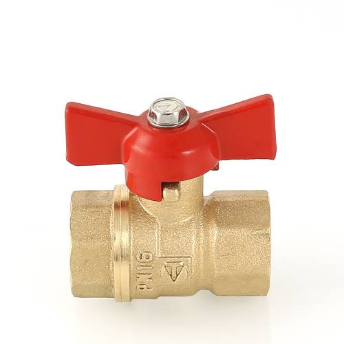 Кран шар. 3/4" г-г (PN16) бант красн., латунь  VALTEC СТАНДАРТ 