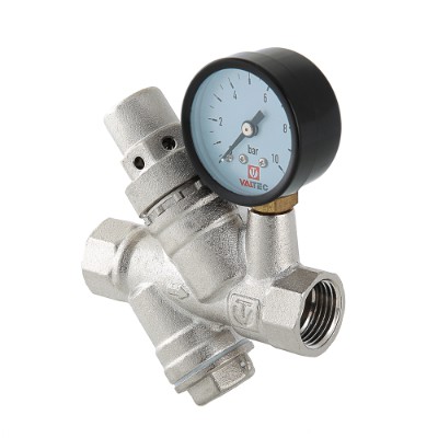 Редуктор давления VALTEC с фильтром и манометром, от 2 до 5 бар 3/4"