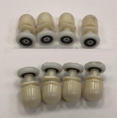 Ролики DC1002 Ø 19 мм с эксцентриком и съемным колесом, одинарные для душевой кабины 8 штук