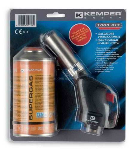 Лампа паяльная газовая  KEMPER 1060 +  баллон Арт.576 SUPERGAS 300мл