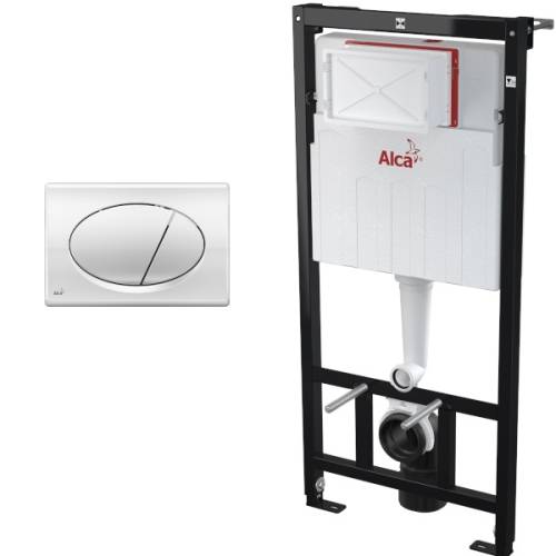 Система инстал. подвес. унитаза с мет.рамой Sadromodul AM101/1120 3 в 1 кнопка M71 хром